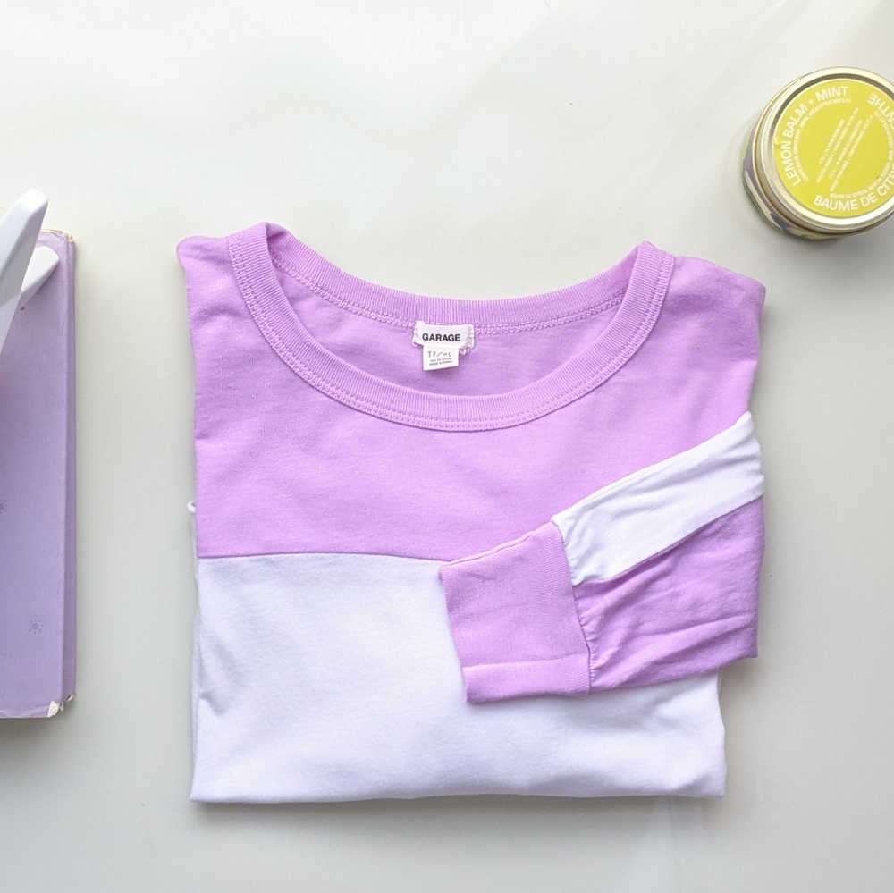 Garage Cropped Colorblock Long Sleeve Tee